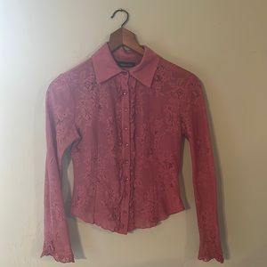 Ideology size small mauve collared blouse